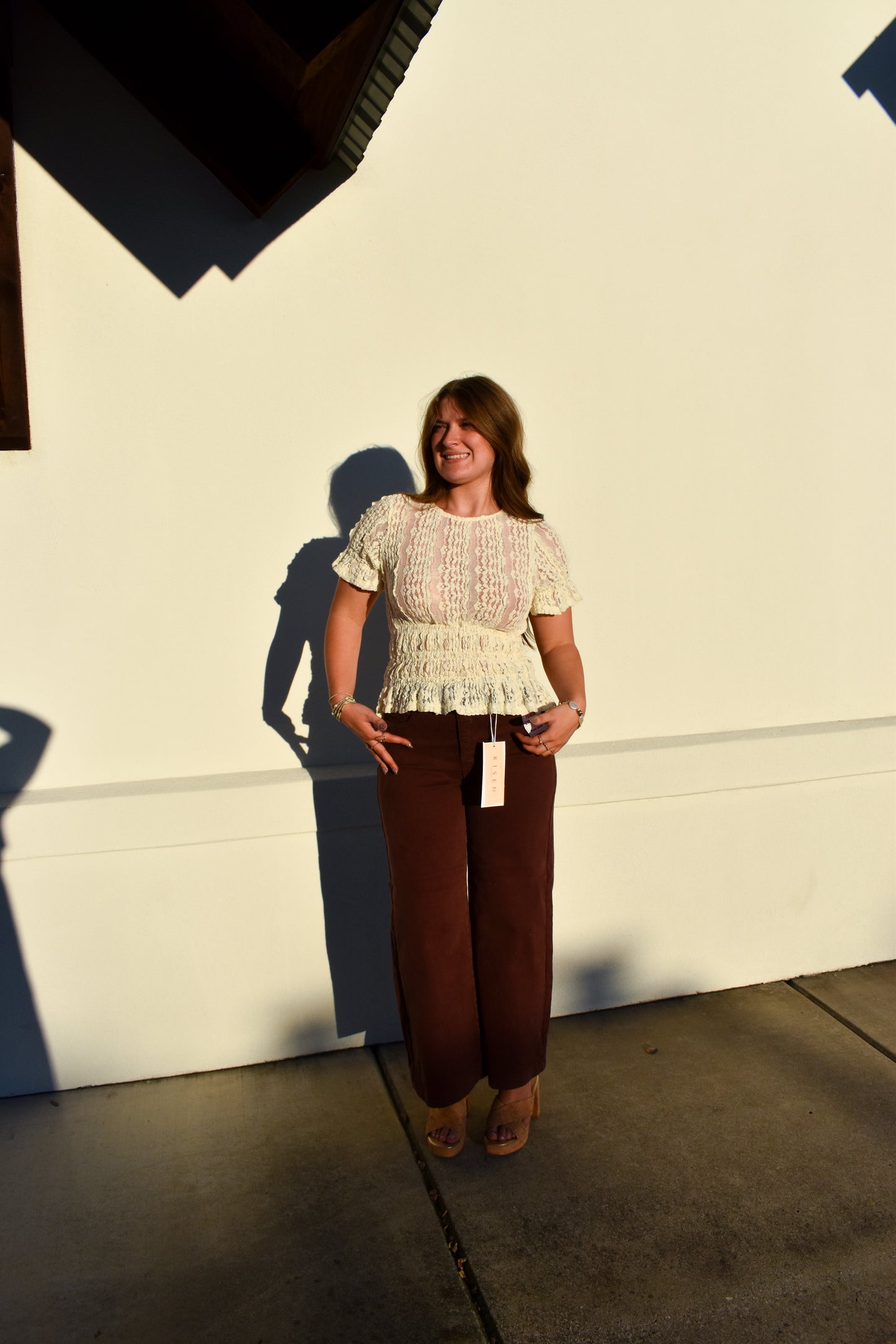 Short Sleeve Lace Blouse