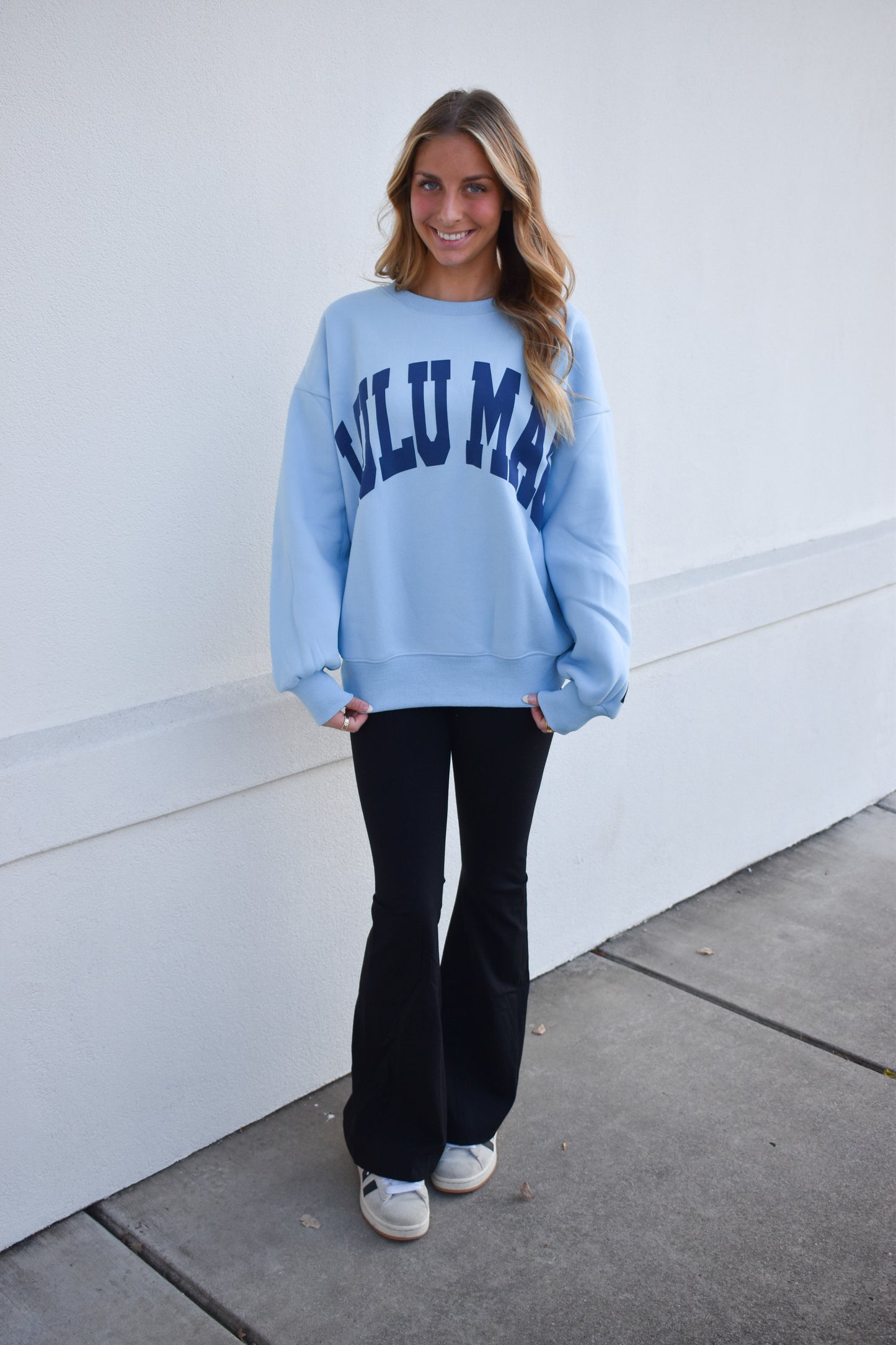 Lulu Mac Sweatshirt: Baby Blue/Navy