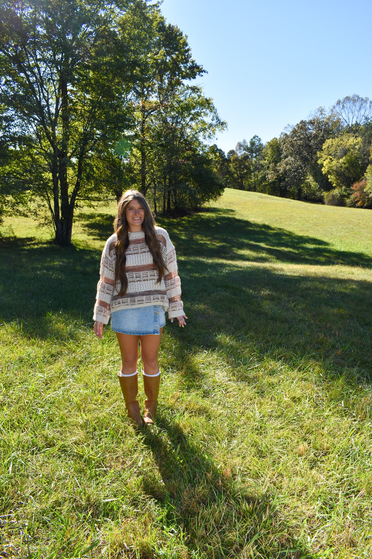 Vintage Soft Check Pattern Chunky Knit Sweater