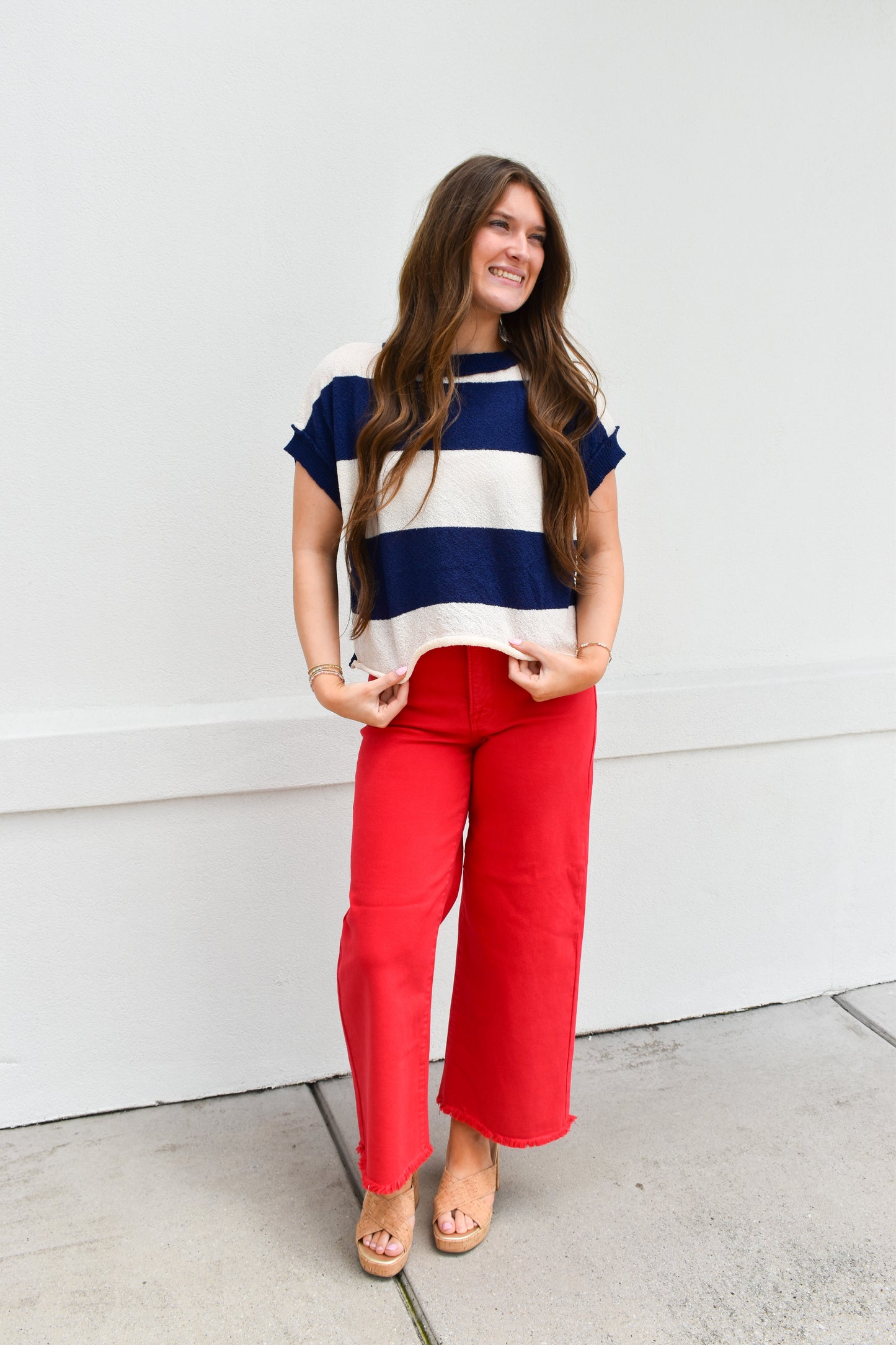 Open Back Stripe Sweater