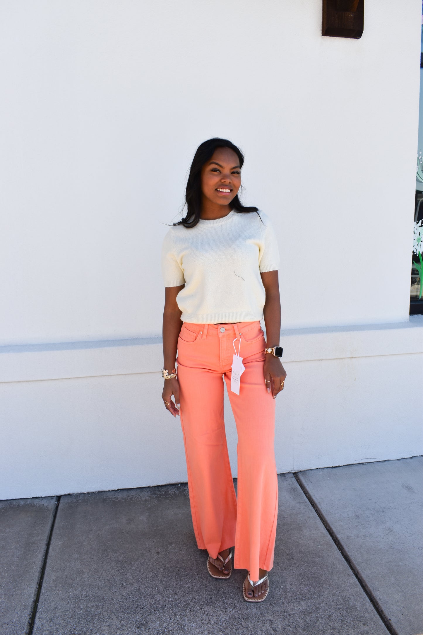 Classic White Short Sleeve Sweater