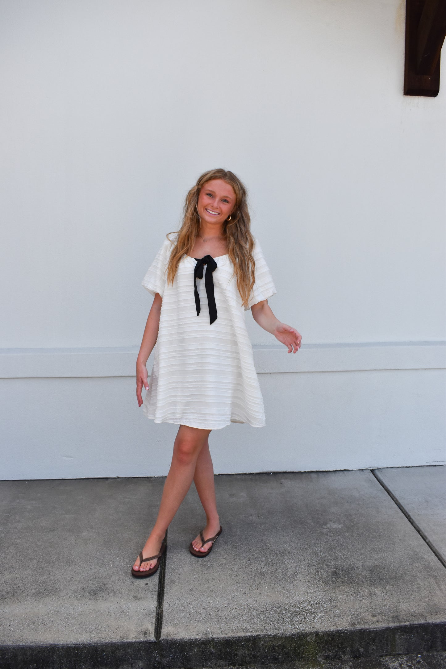 Bubble Mini Dress W/ Bows