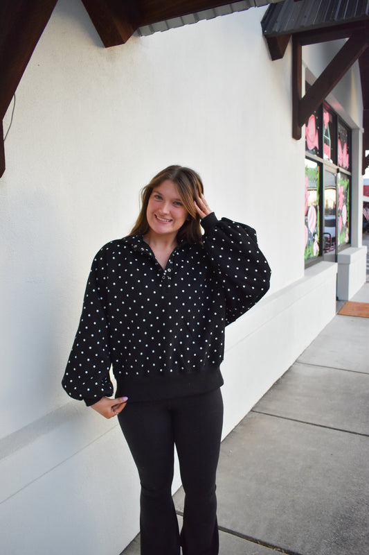 Polka Dot Piper Snap Button Sweater