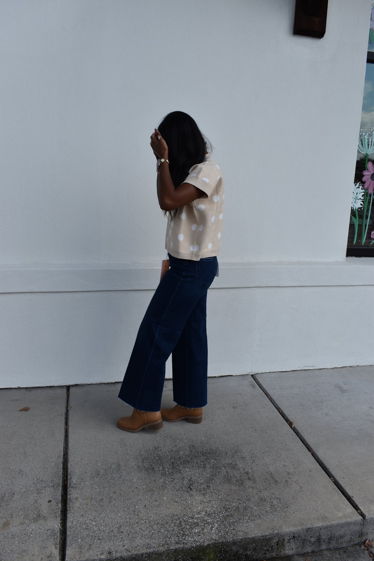 Polka Dot Knit Sleeveless Top