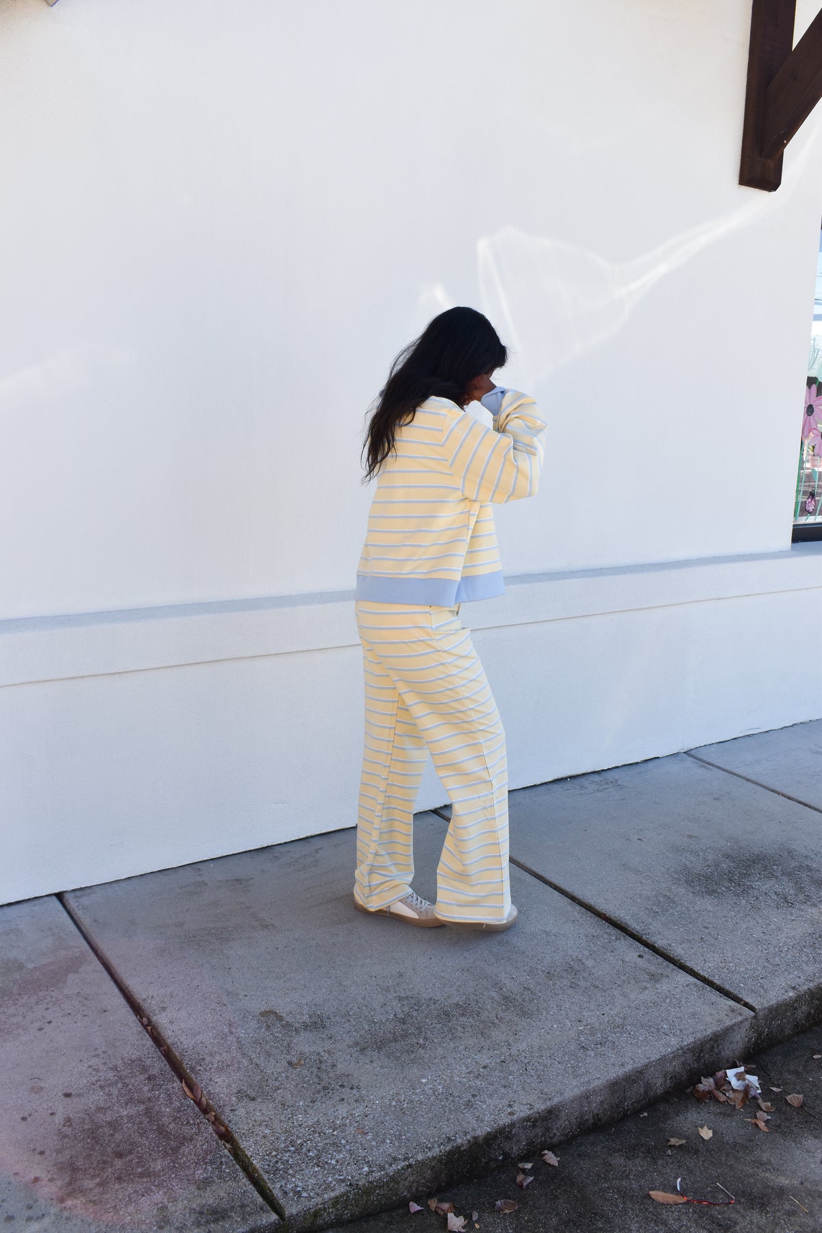 Striped Pants: Baby Blue/Lemon