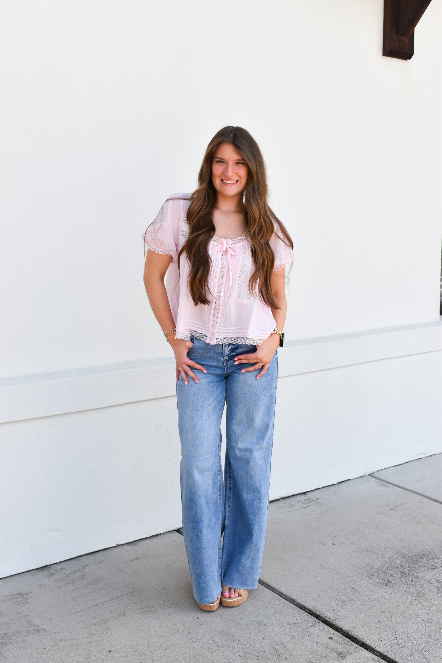Lace & Lovely Top: Pink