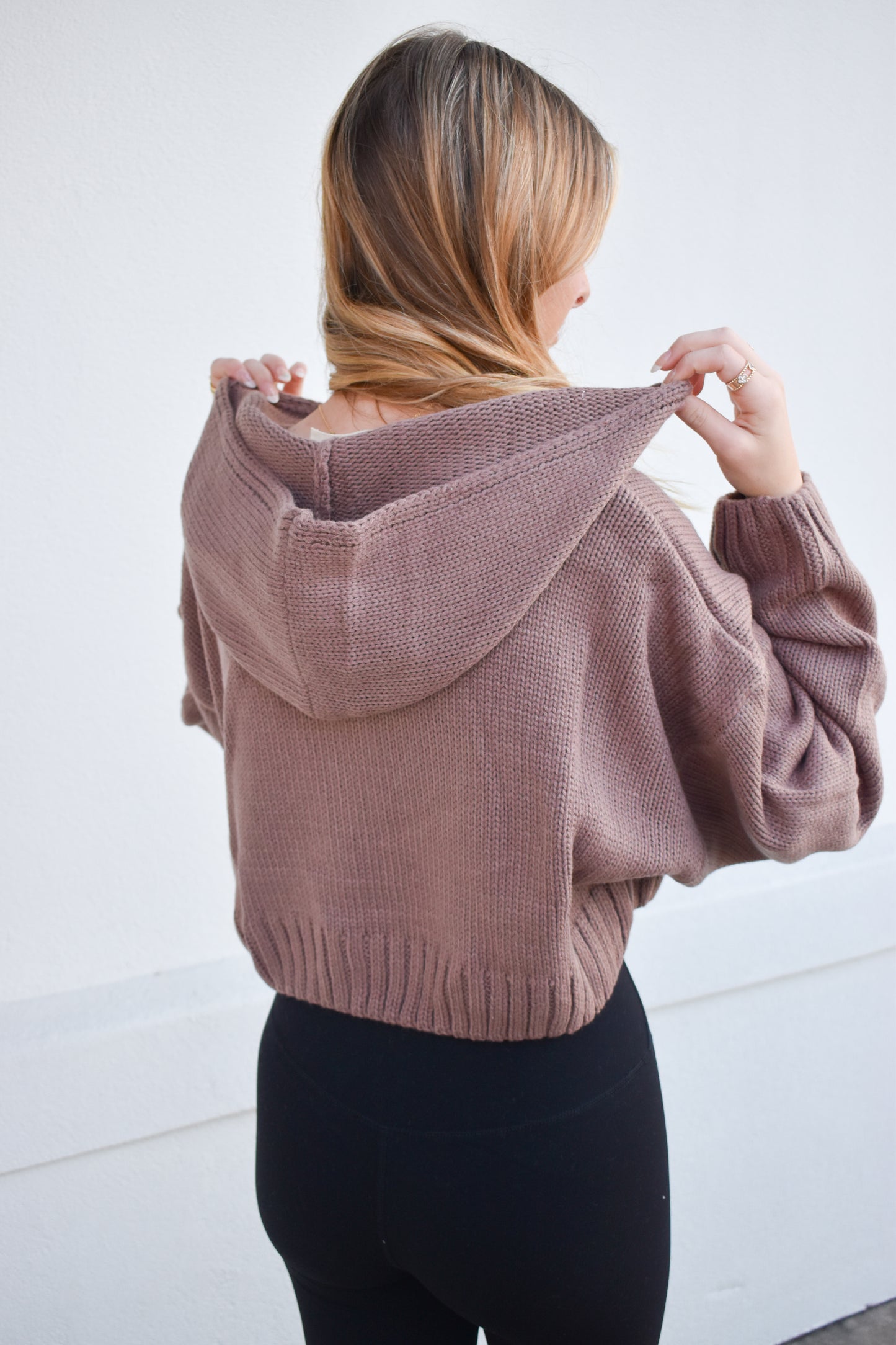 Knit Zip Up Hoodie Sweater