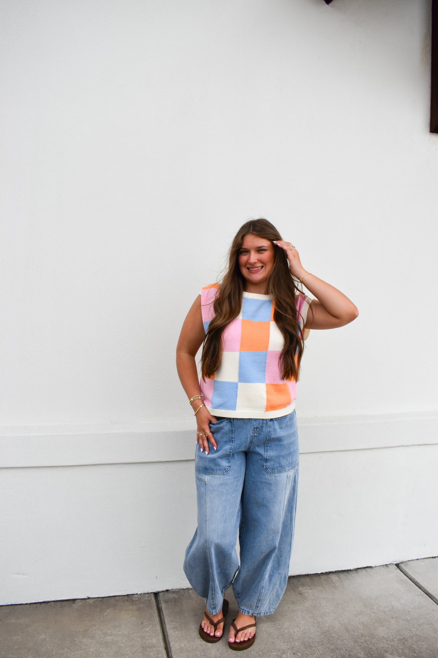 Checkered Sweater Vest