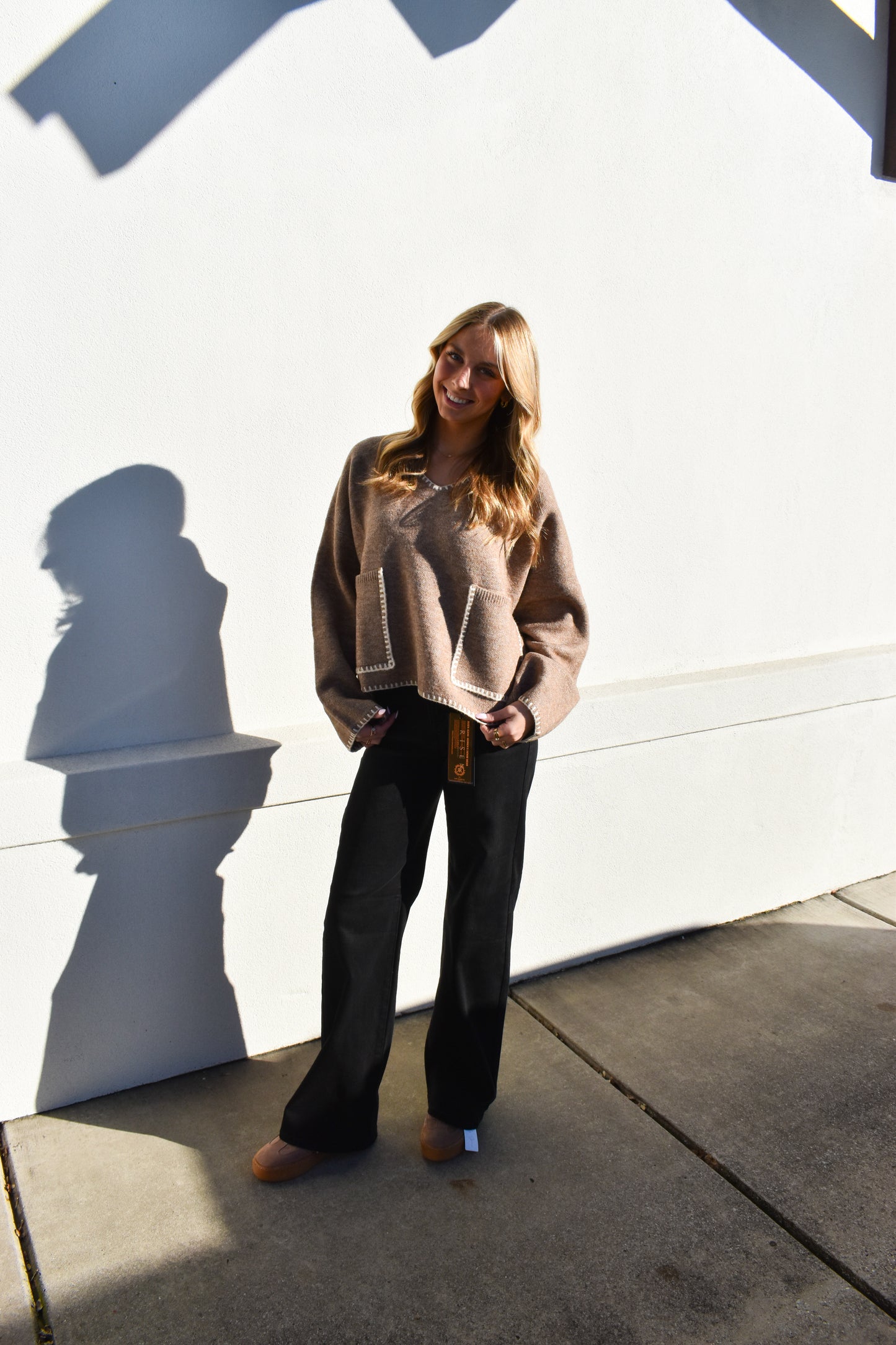 Risen High Rise Wide Leg: Black