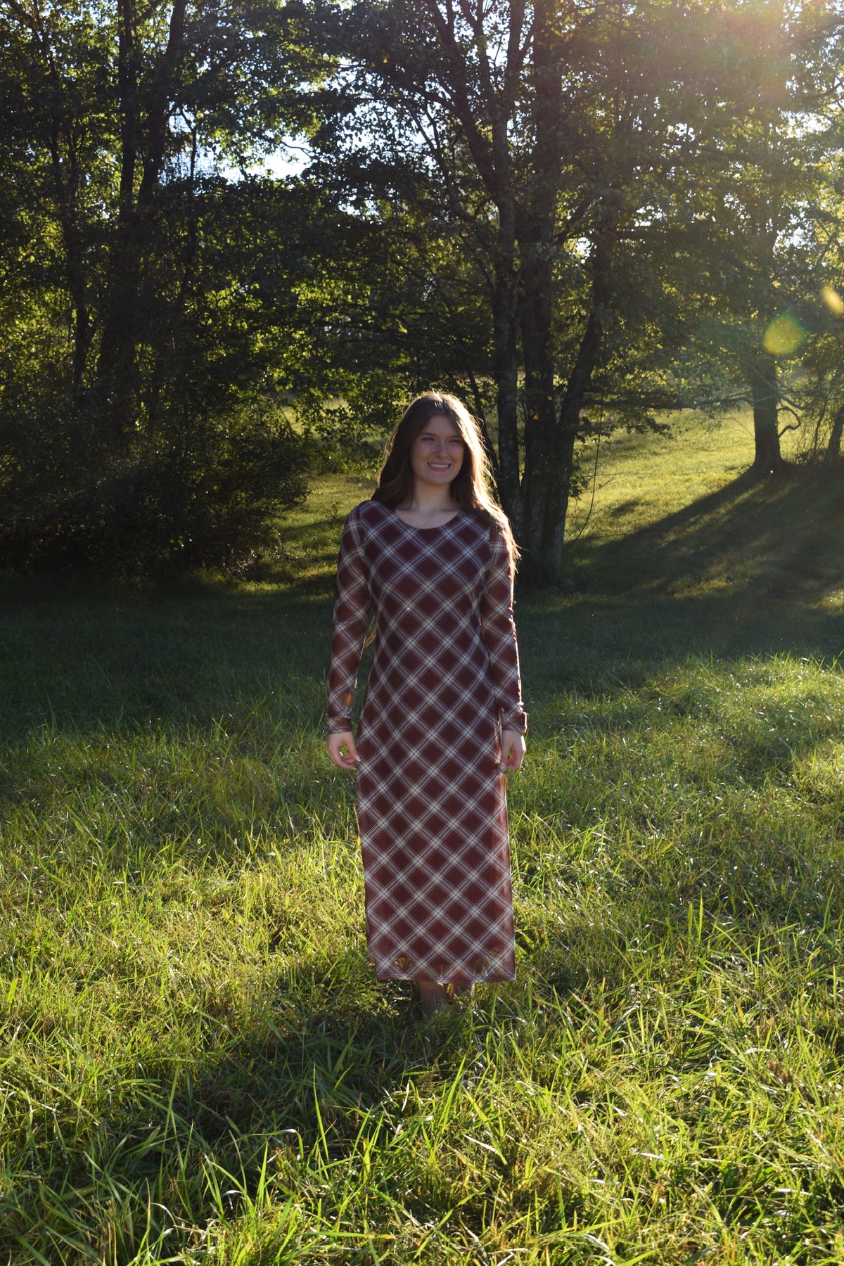 The Willow Plaid Maxi Dress