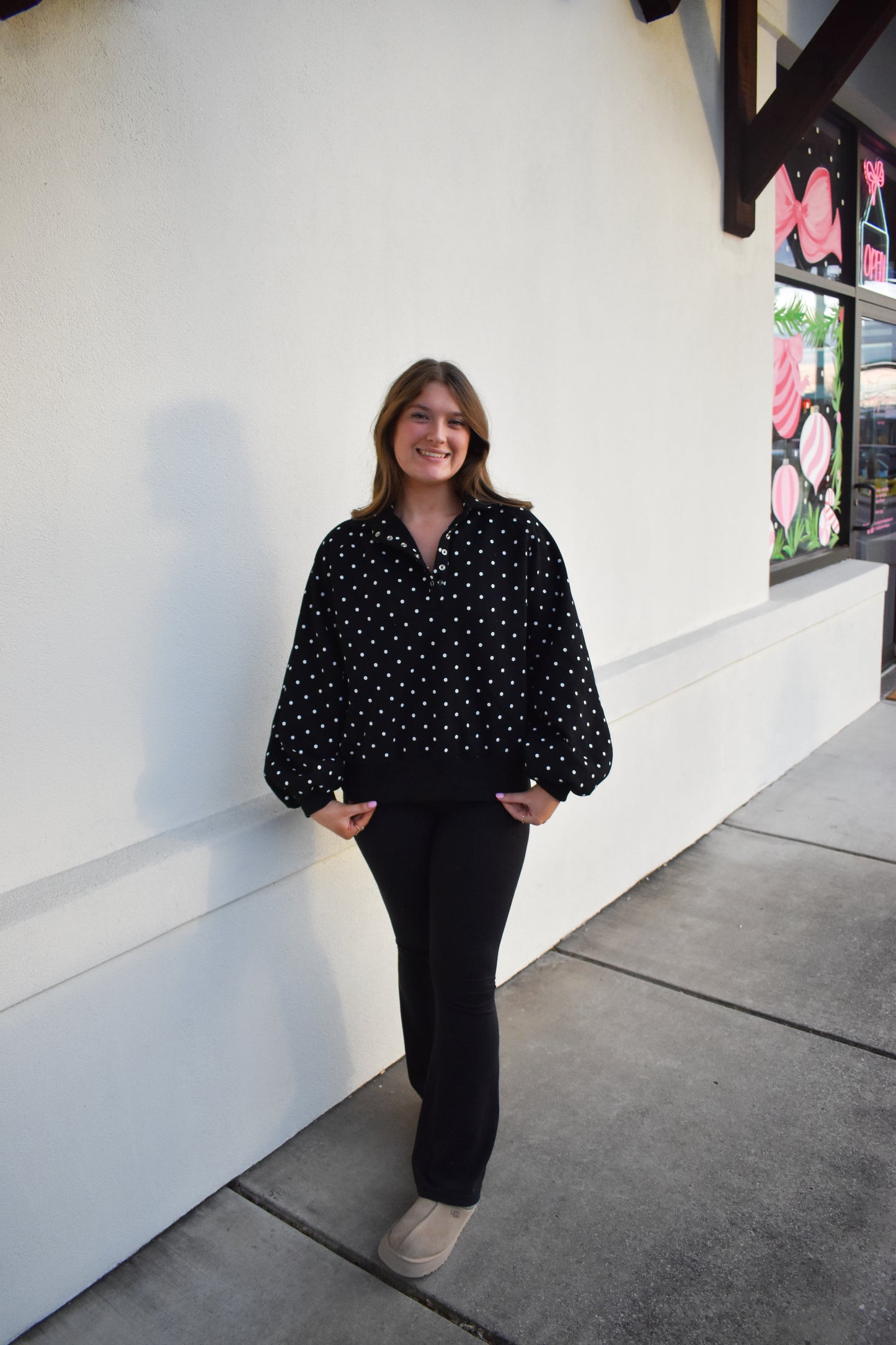 Polka Dot Piper Snap Button Sweater