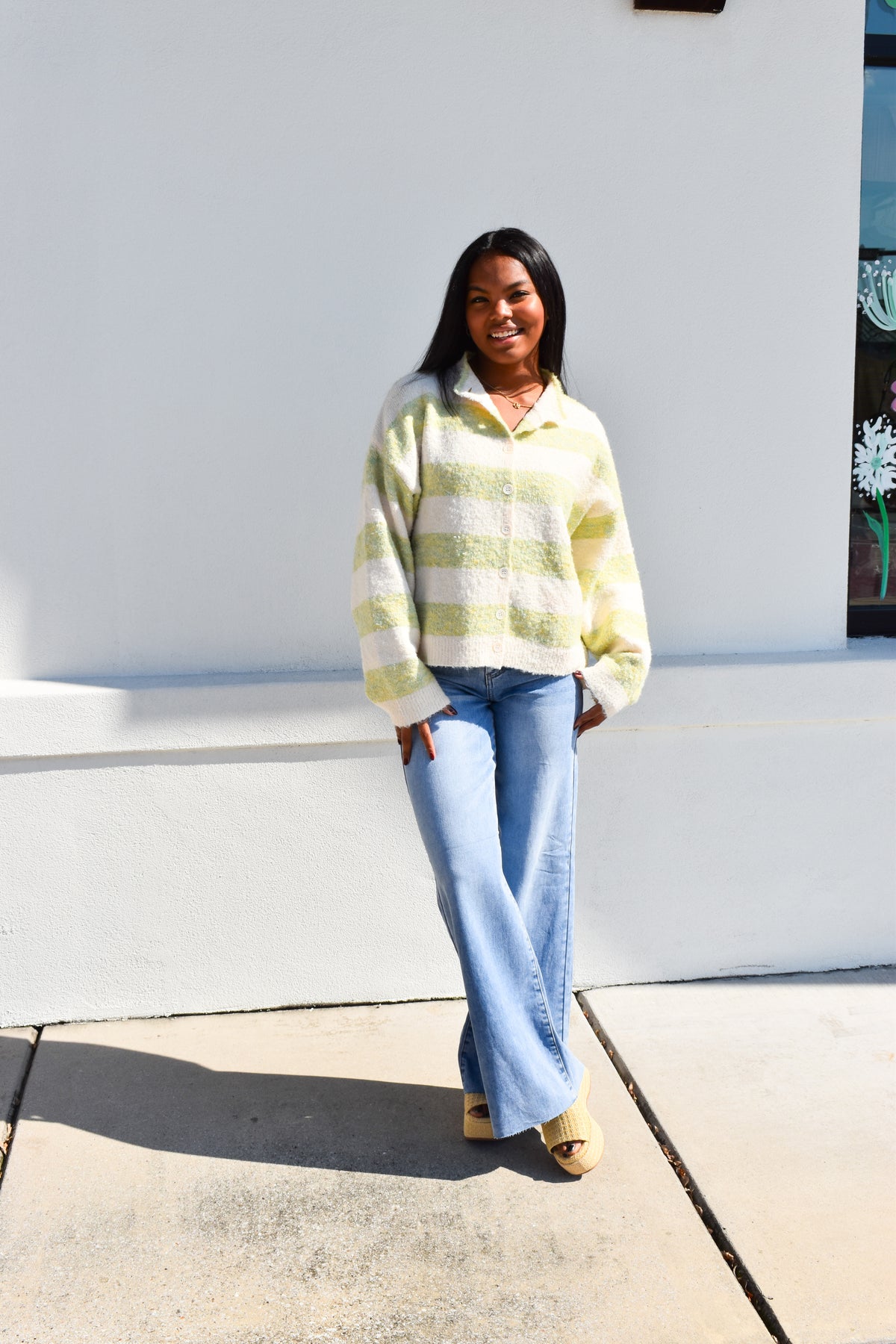 Sage & Sweet Striped Cardigan