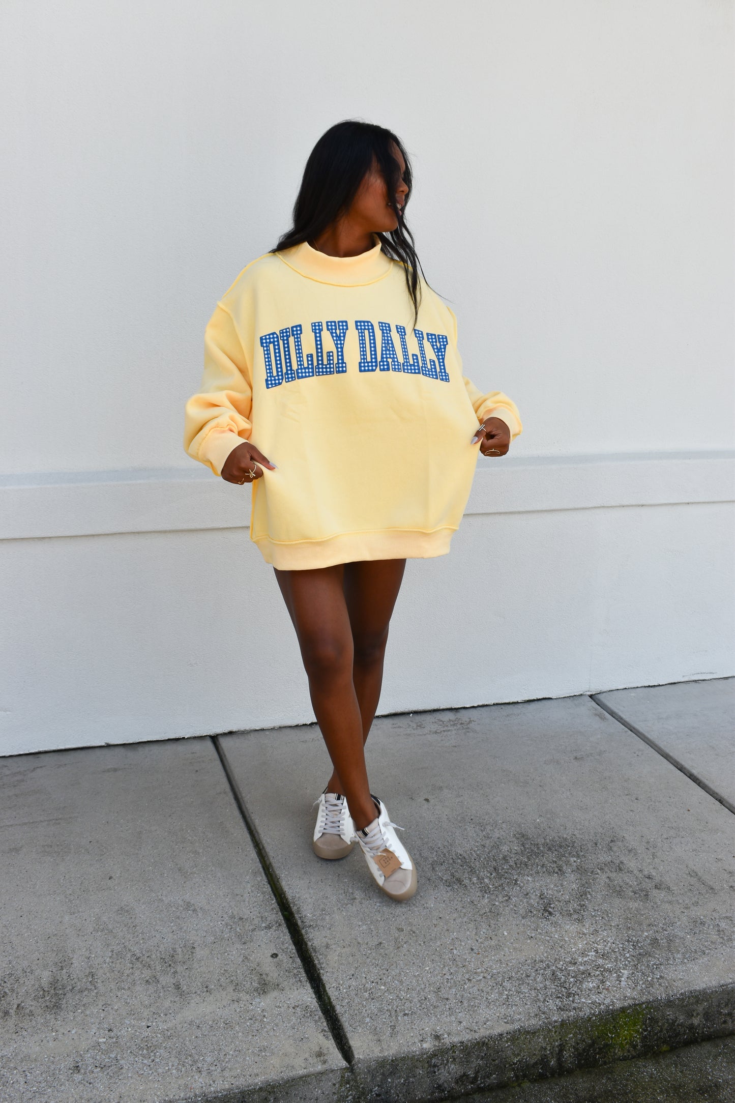 'DILLY DALLY & LOLLY GAG' Reversible Mockneck