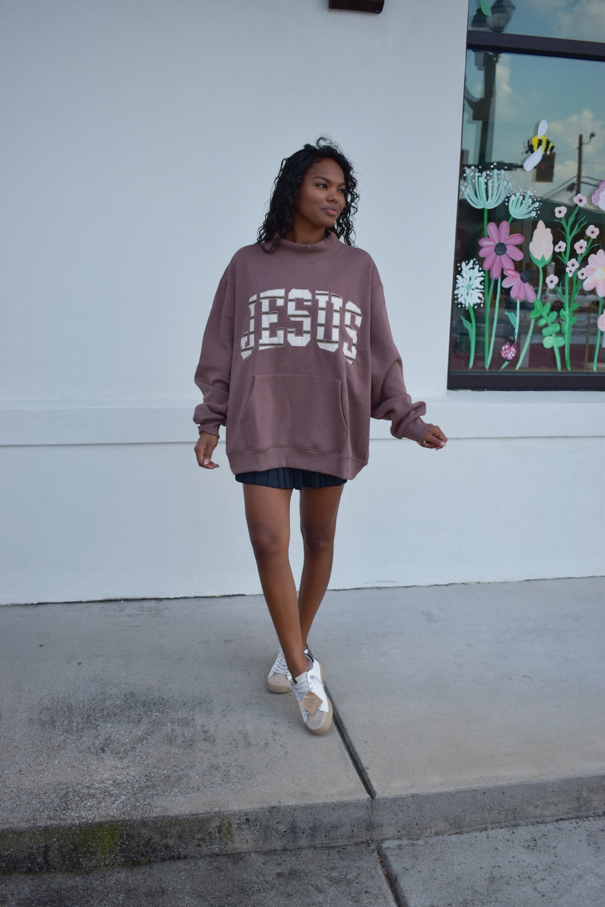 JESUS Oversized MockNeck Sweatshirt