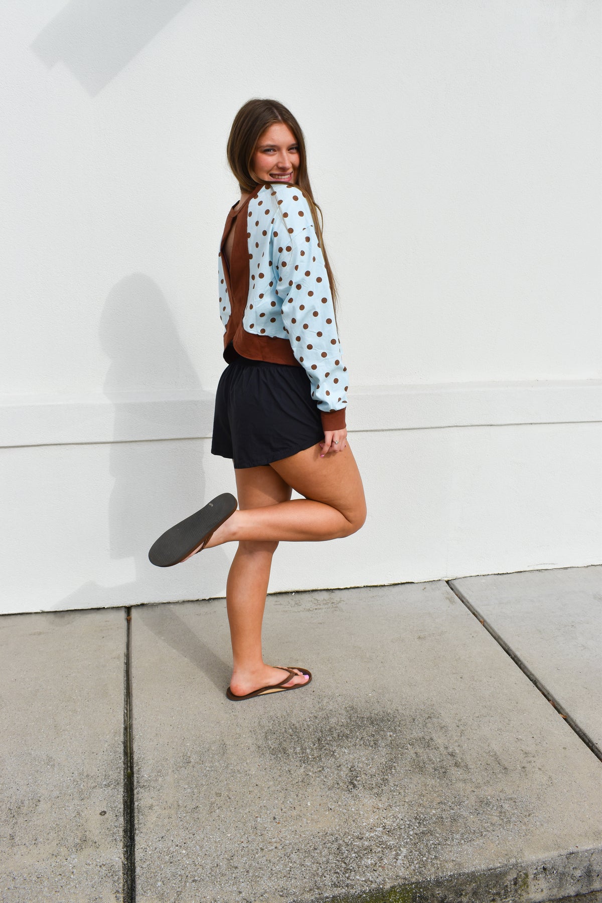 Polka Dot Top W/ Back Cutout