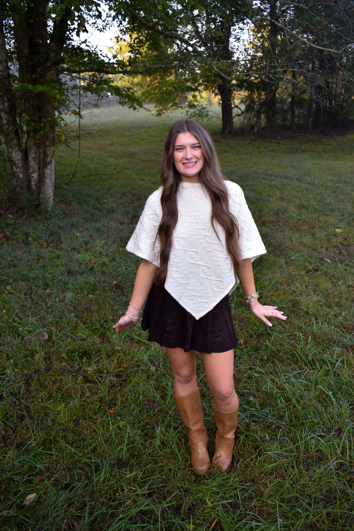 High-Waist Paneled Flare Mini Skirt