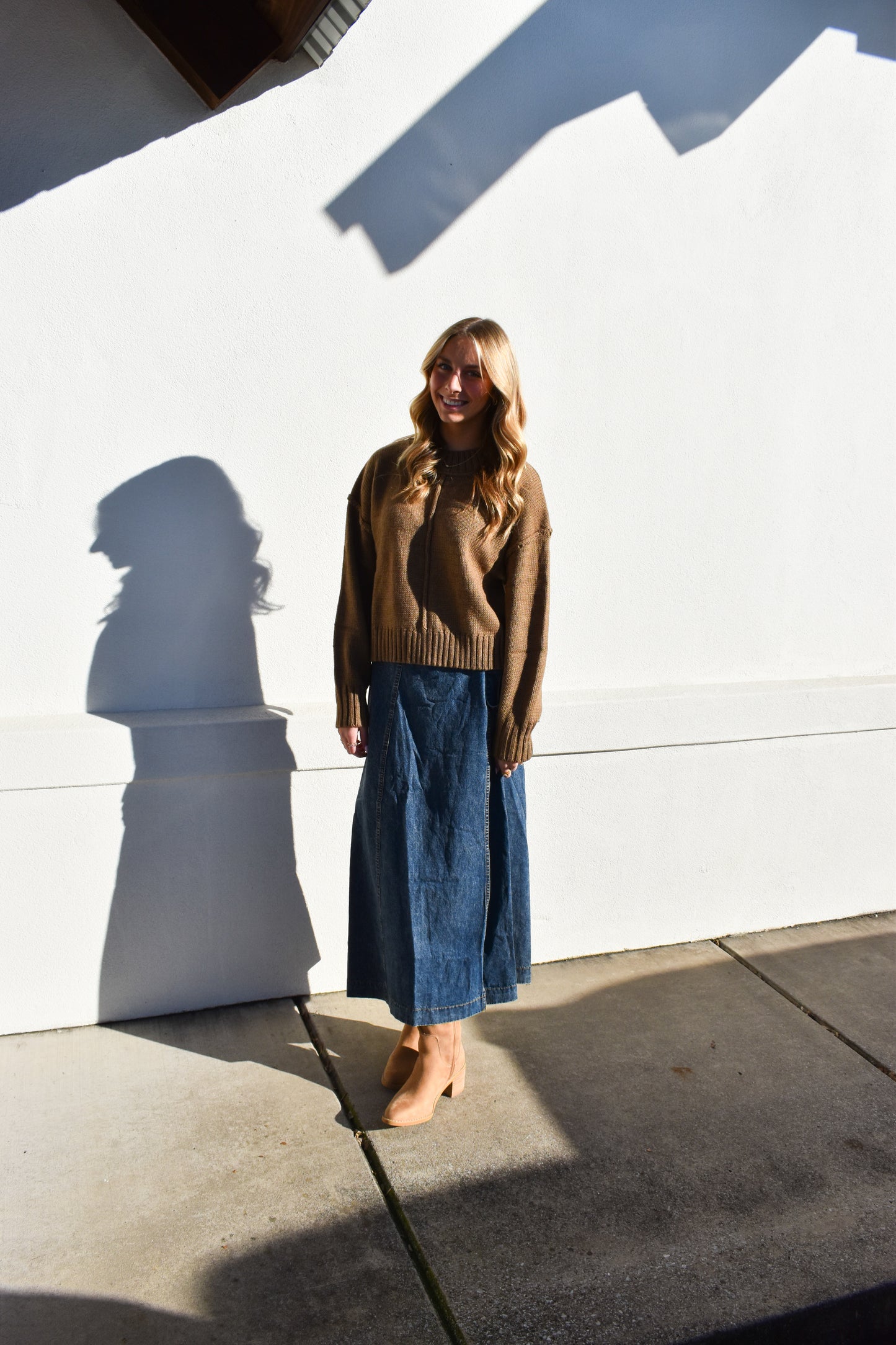 Denim Maxi Wrap Skirt