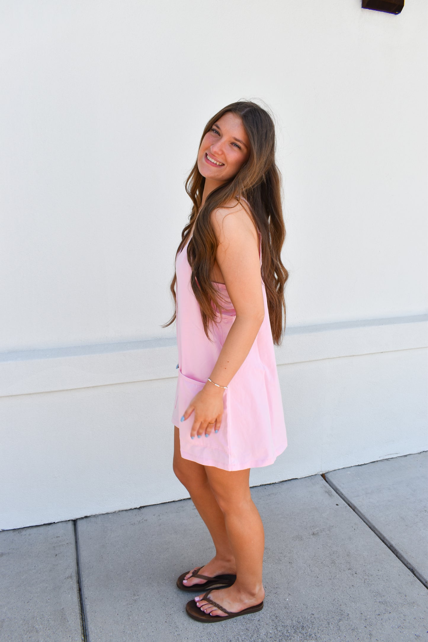 Mini Dress W/ Built in Romper Lining: Pink