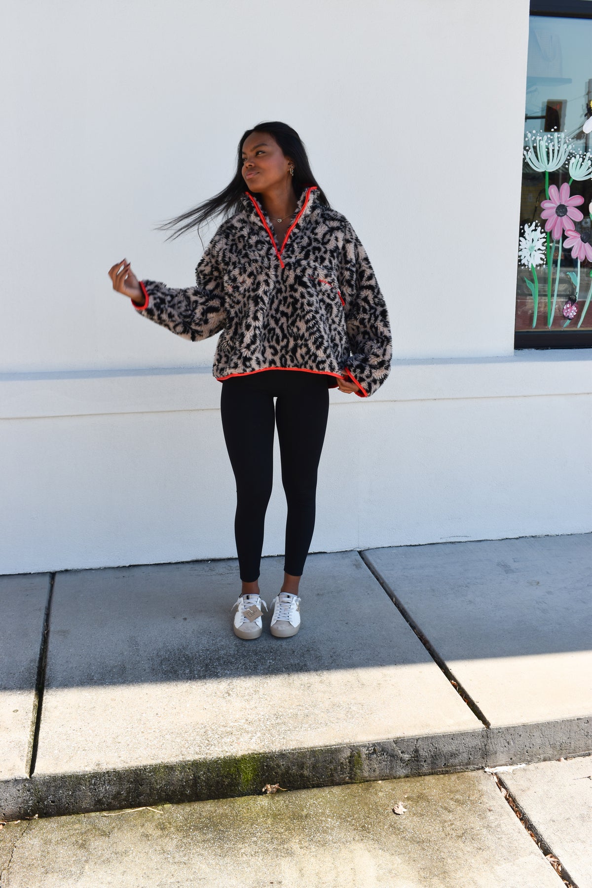 *12/30 PREORDER* Leopard Half Zip Front Pullover Jacket