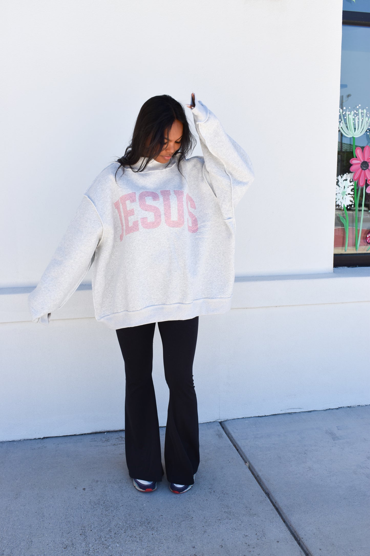 'JESUS & GOD IS GOOD' Reversible Mockneck: Pink