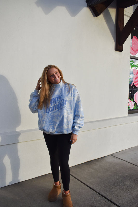 Happy Camp3r Blue Camo Mockneck