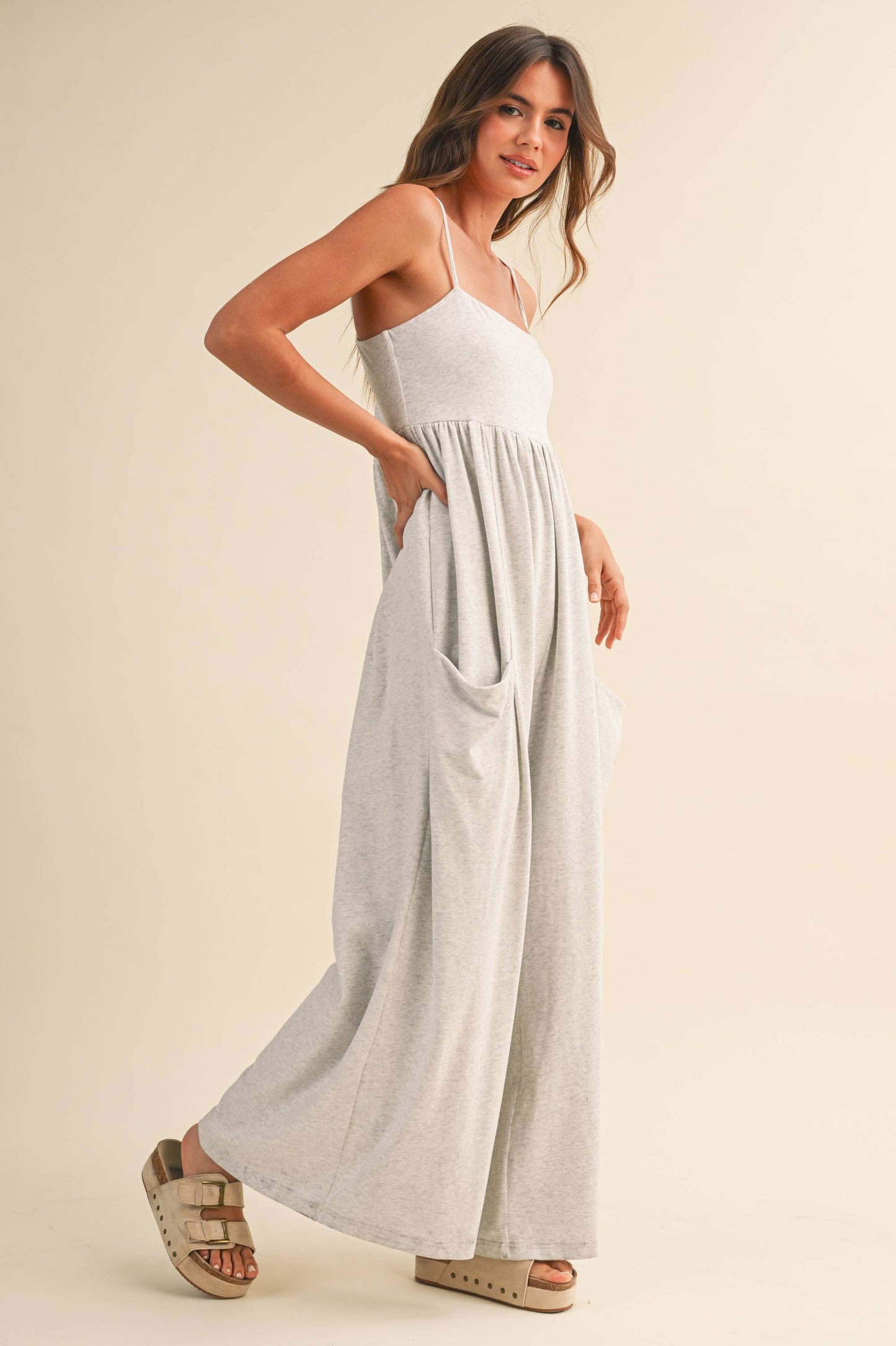 Strappy Empire Waist Wide Leg Jumpsuit
