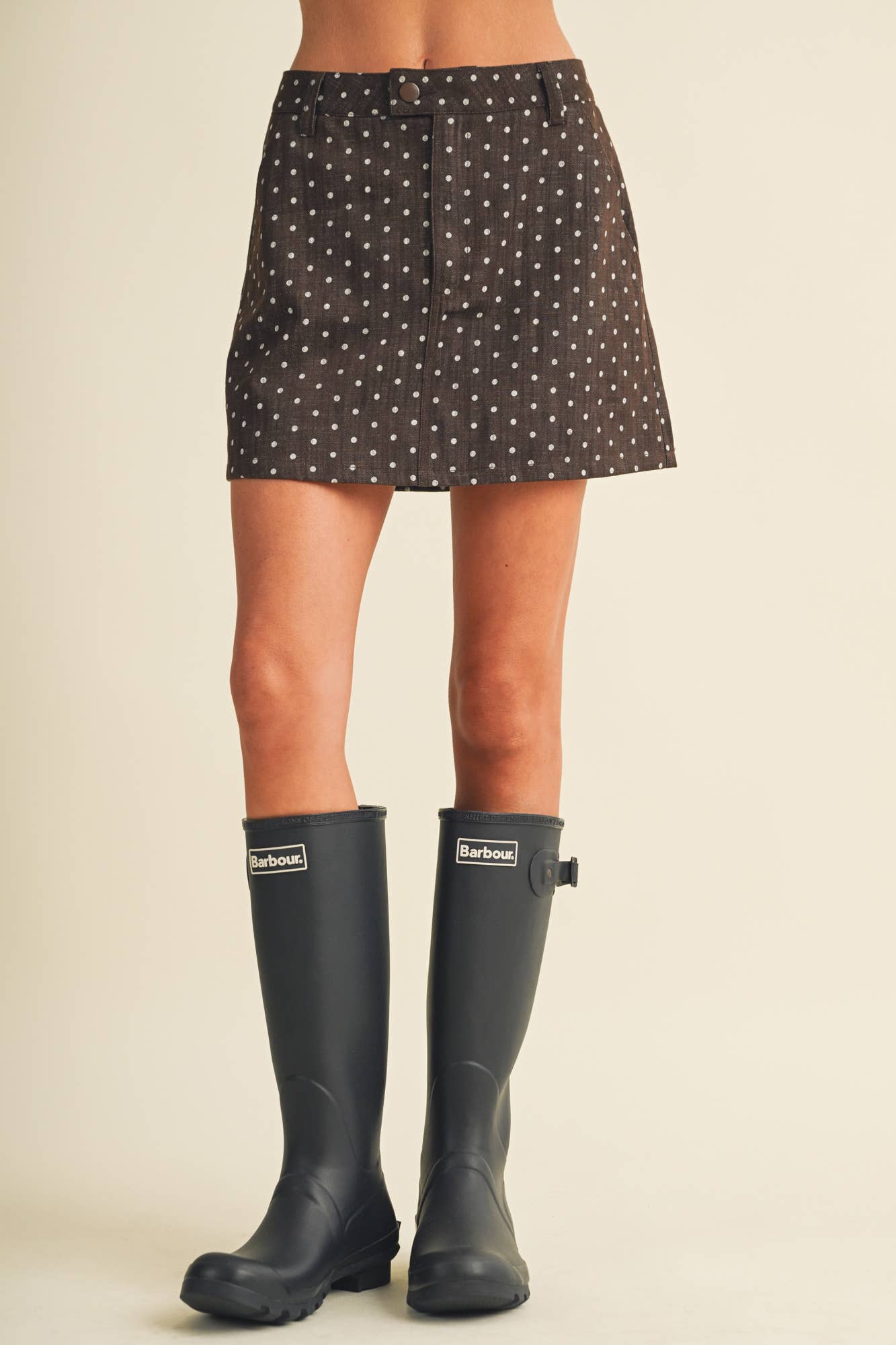A-Line Polka Dot Utility Skirt