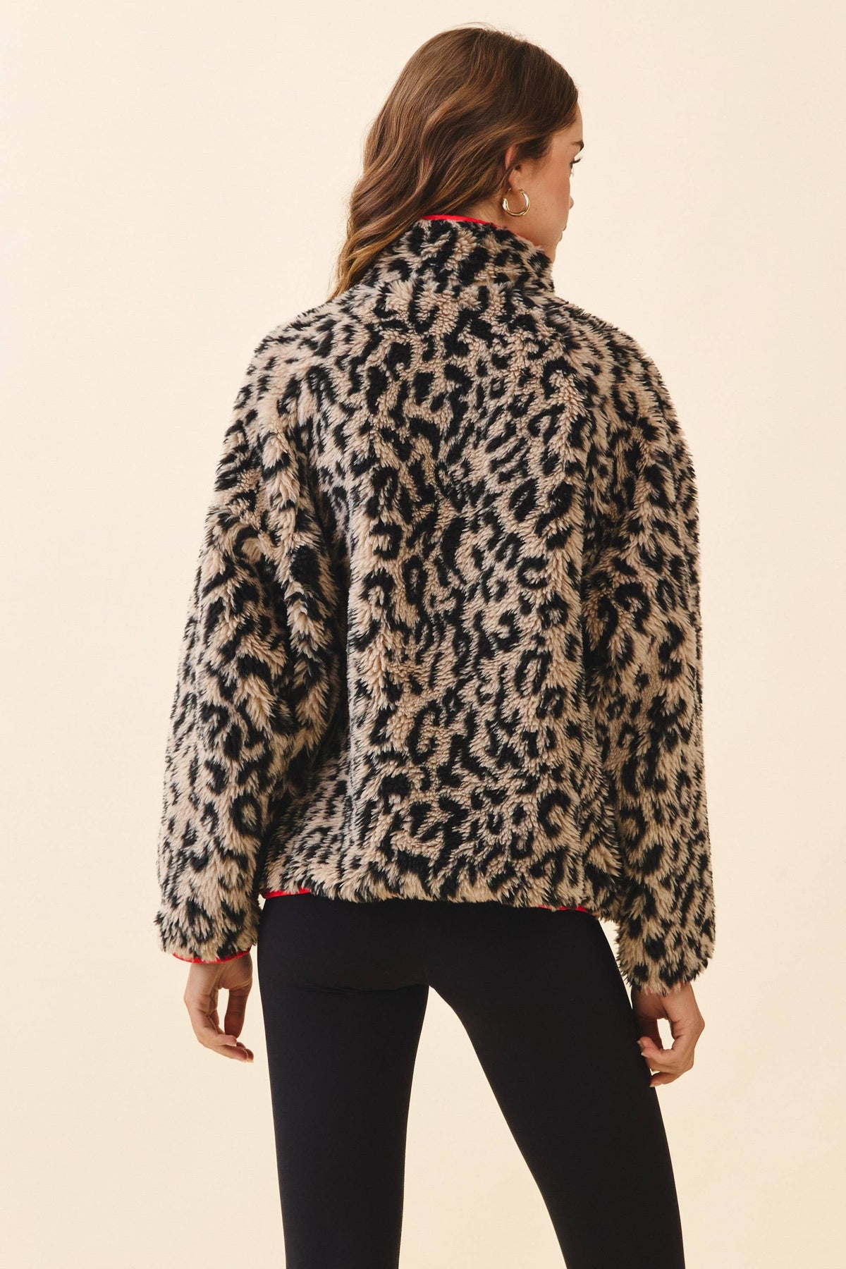 *12/30 PREORDER* Leopard Half Zip Front Pullover Jacket