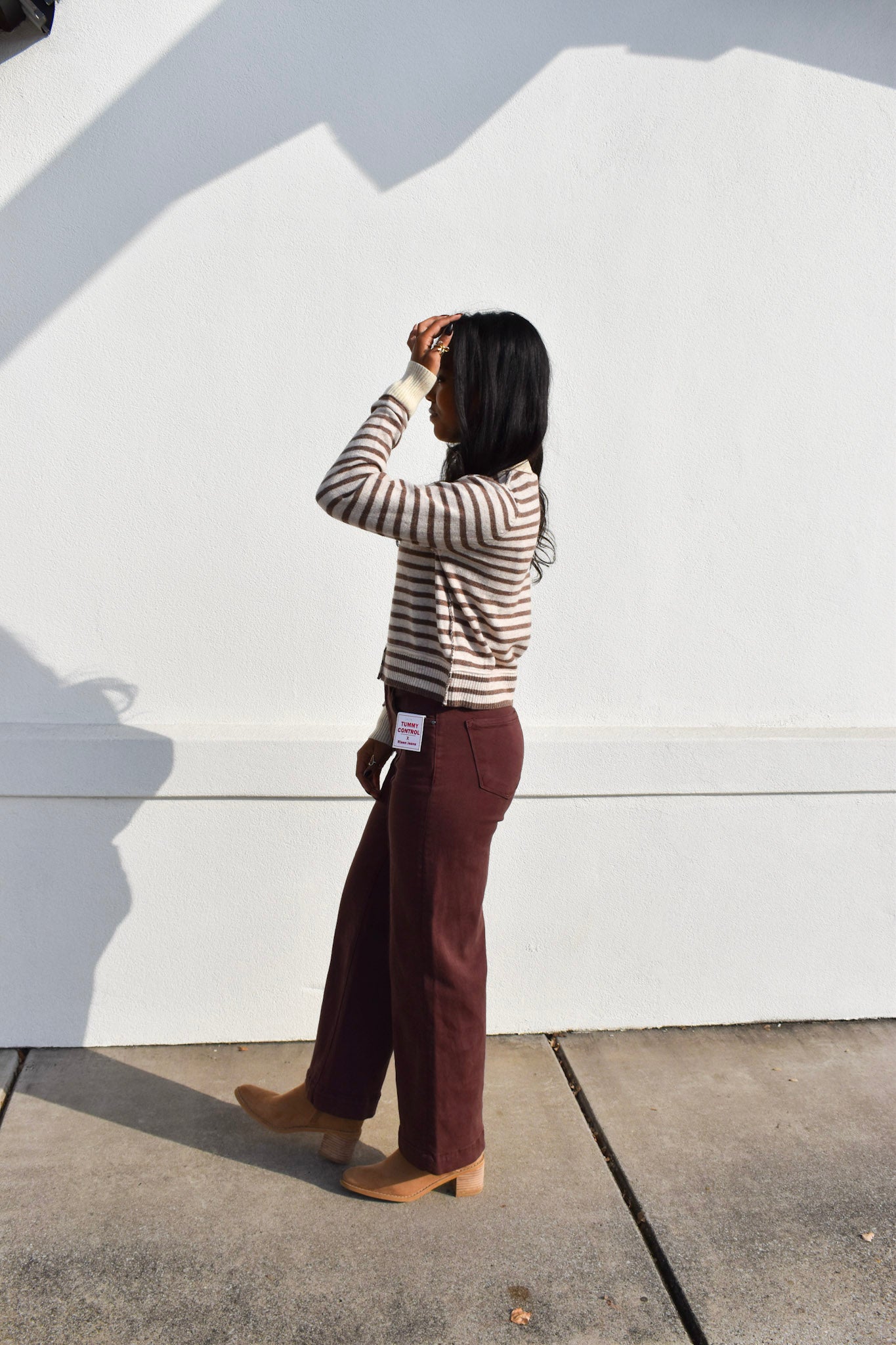 Striped Pattern Button Cardigan