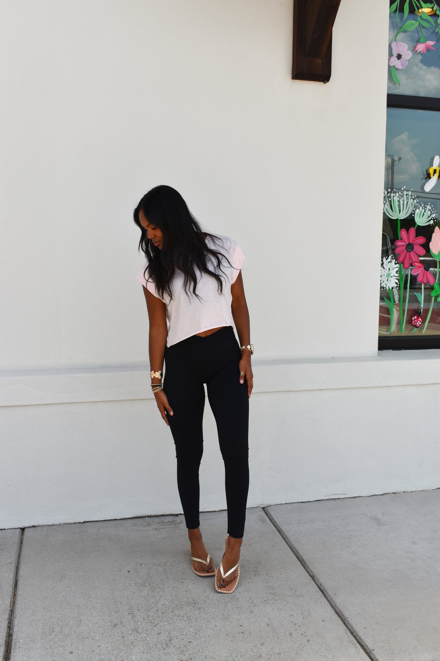 Cutout Back Layering Tee: Pink