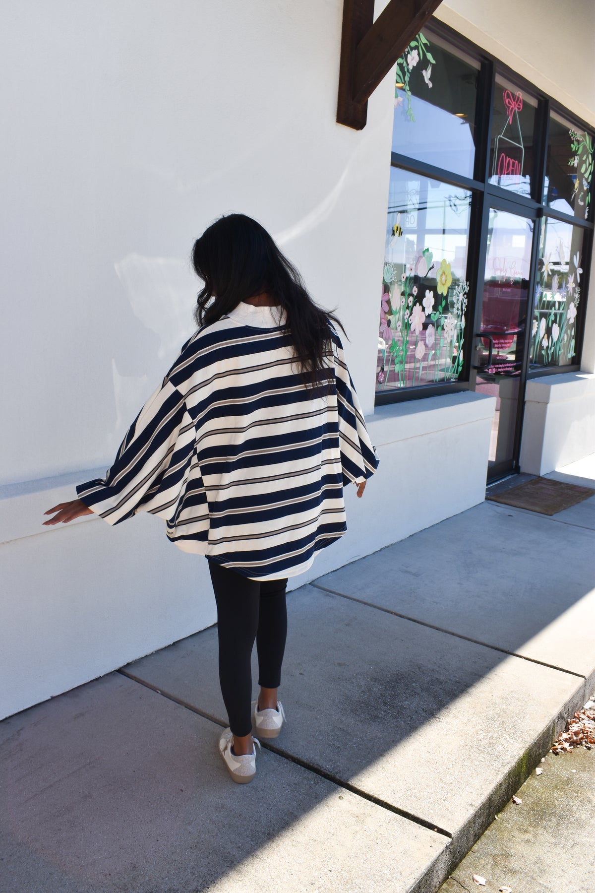 Striped Oversized Crewneck Top