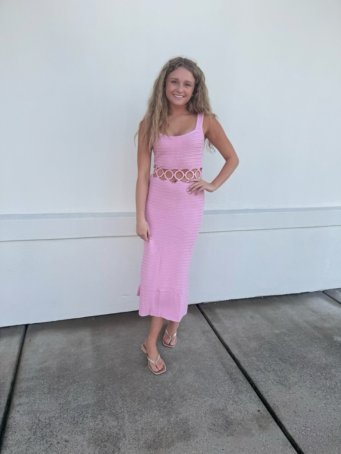 Alana Crochet Dress W/ Cutout