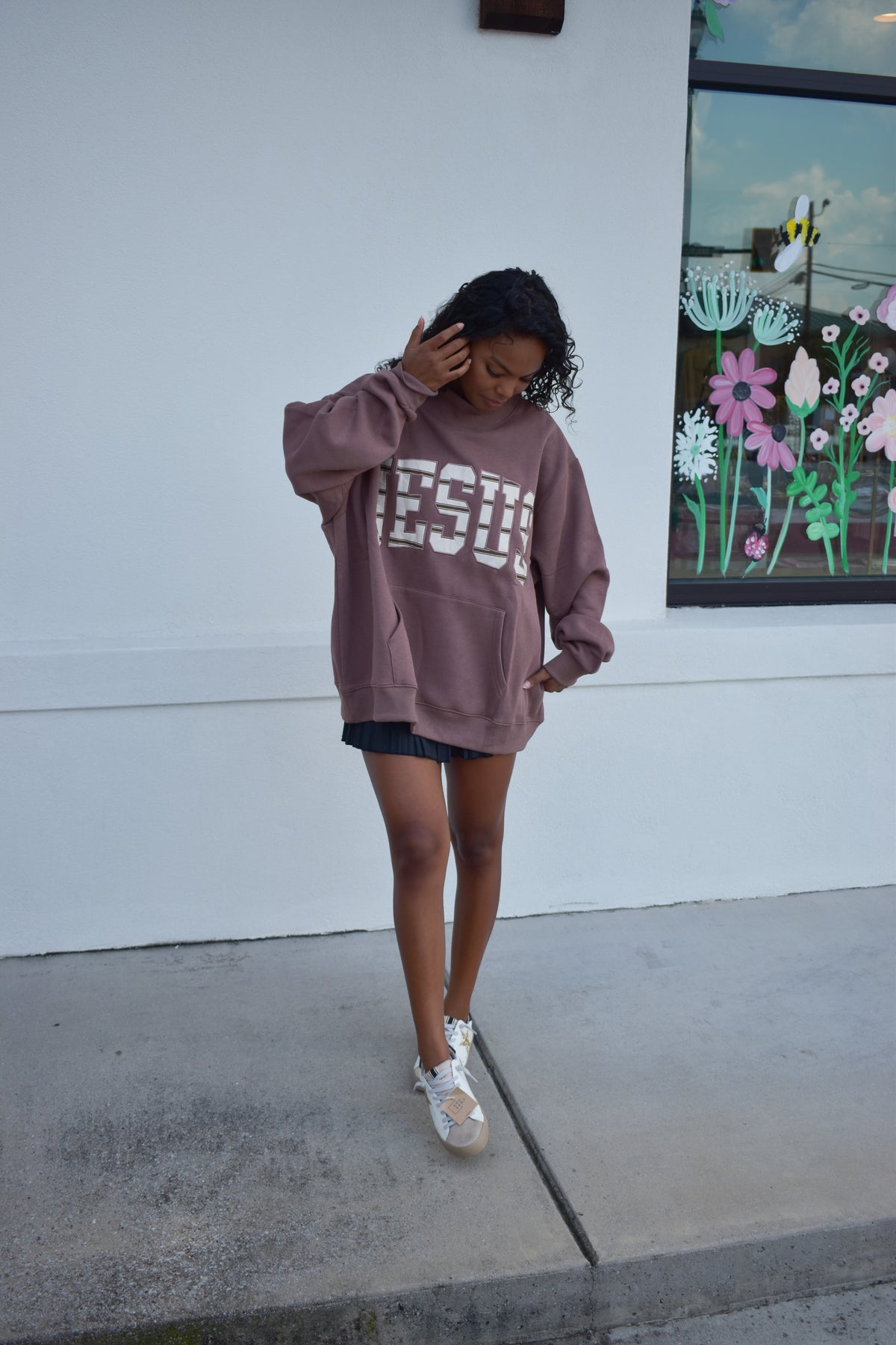 JESUS Oversized MockNeck Sweatshirt