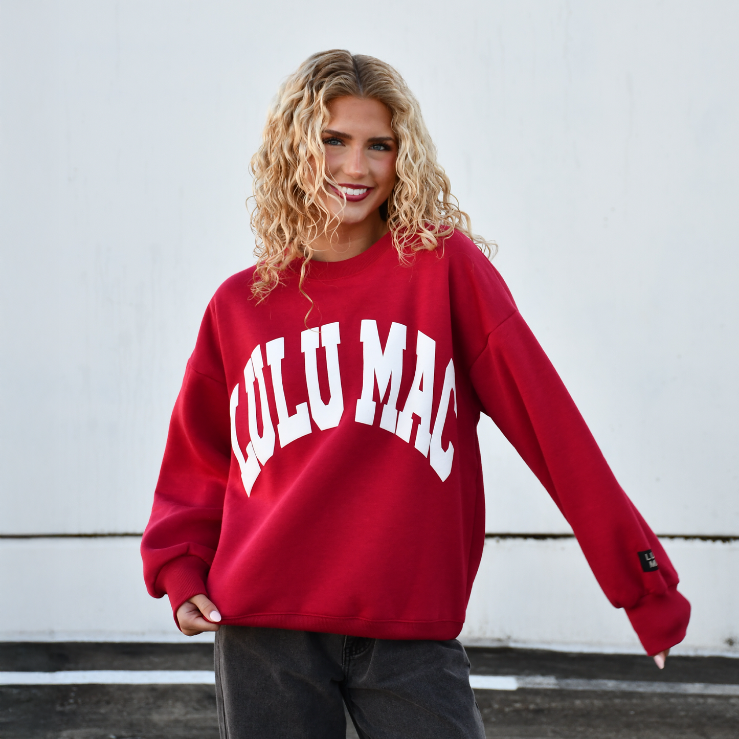 Lulu Mac Sweatshirt Crimson/White