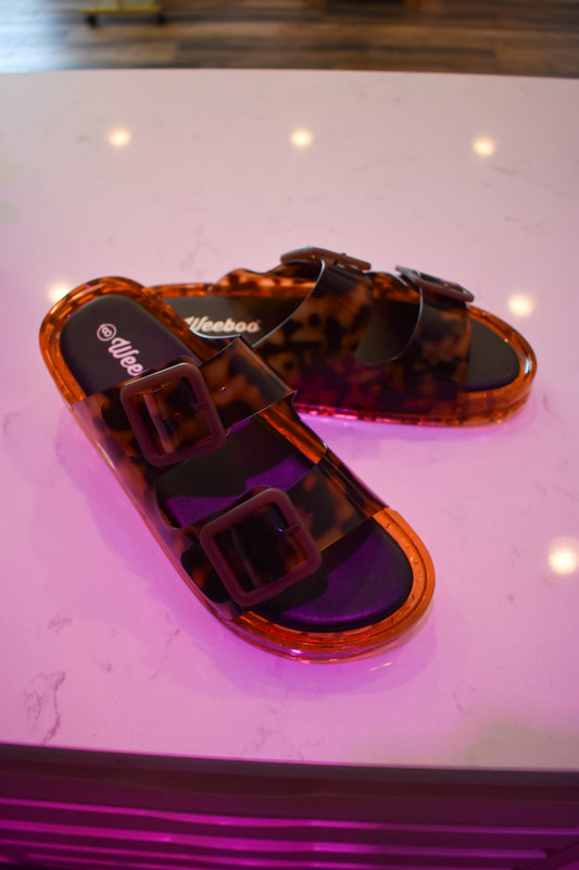 Leopard Jelly Sandals