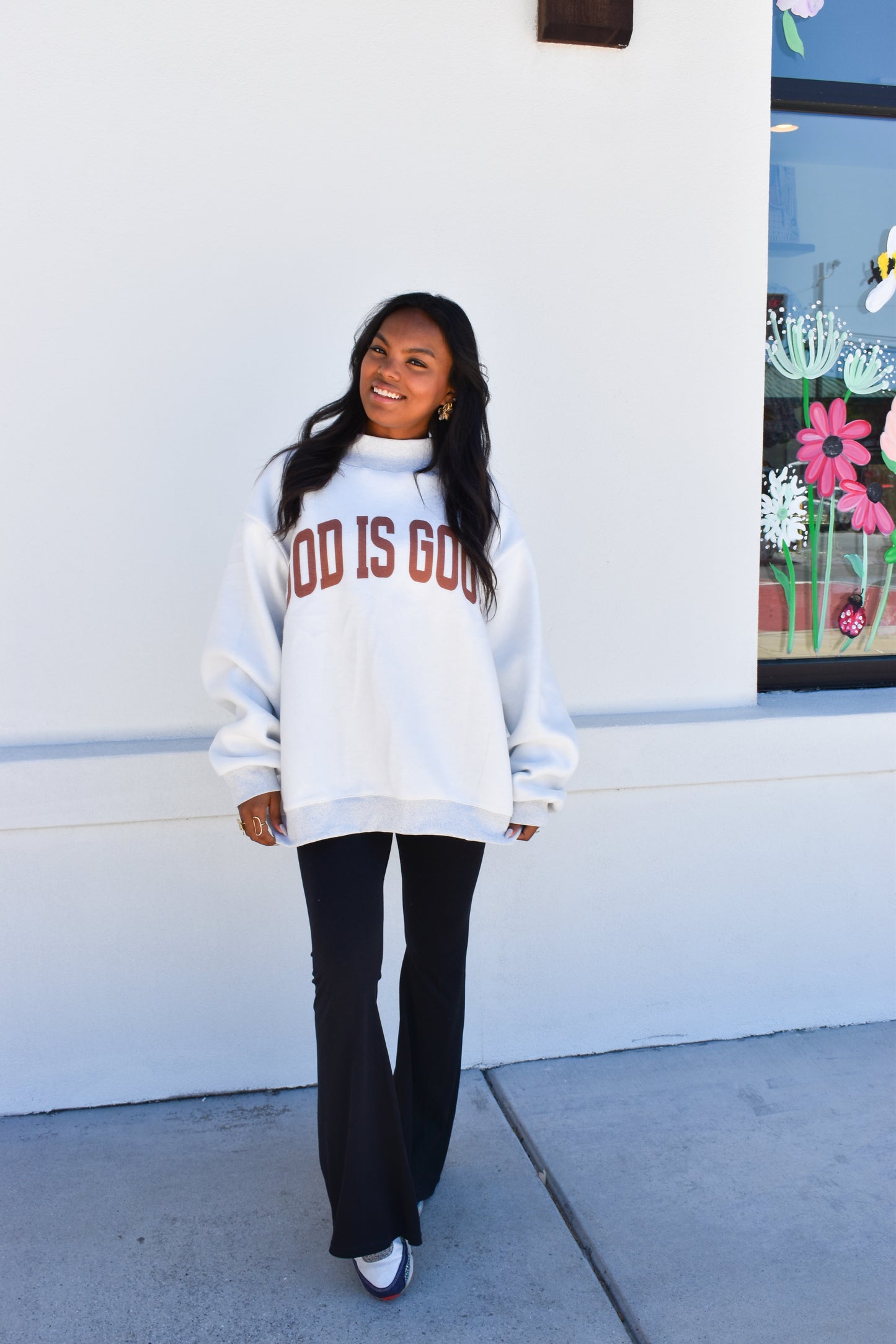 'JESUS & GOD IS GOOD' Reversible Mockneck: Pink