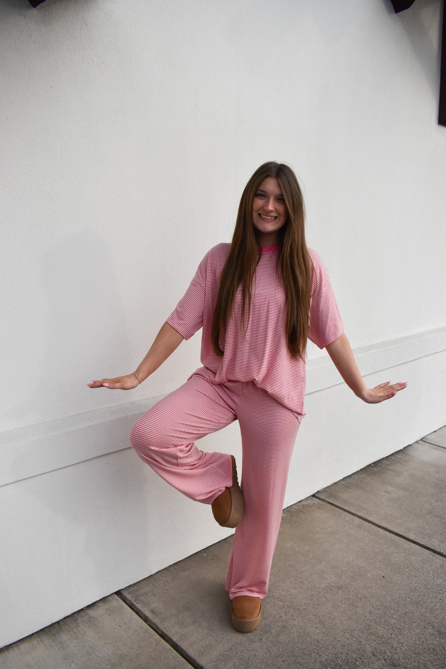 Bubblegum Stripe Short Sleeve Top