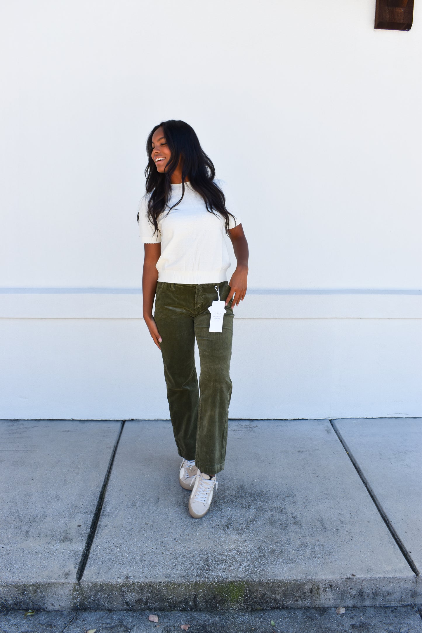 Starburst Pointelle Puff Sleeve Sweater