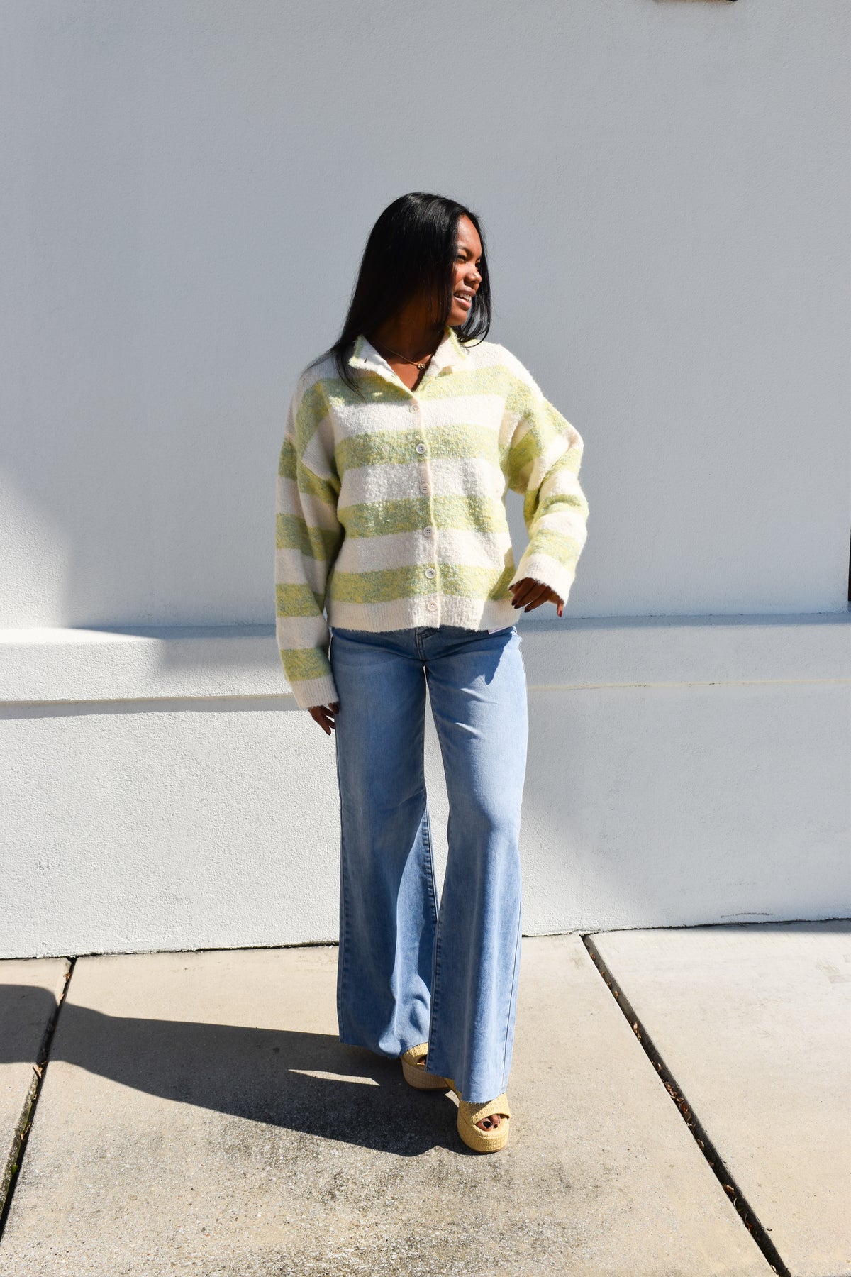 Sage & Sweet Striped Cardigan