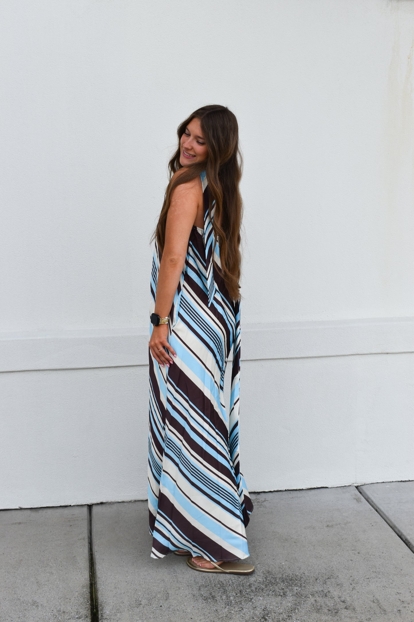 The Riviera Stripe Maxi Dress