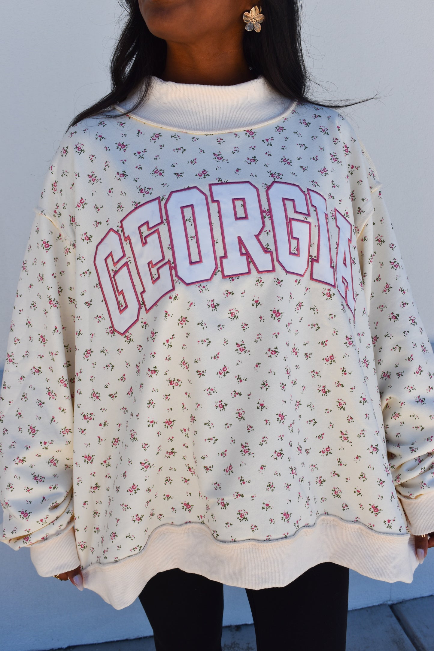 Floral Georgia Mockneck