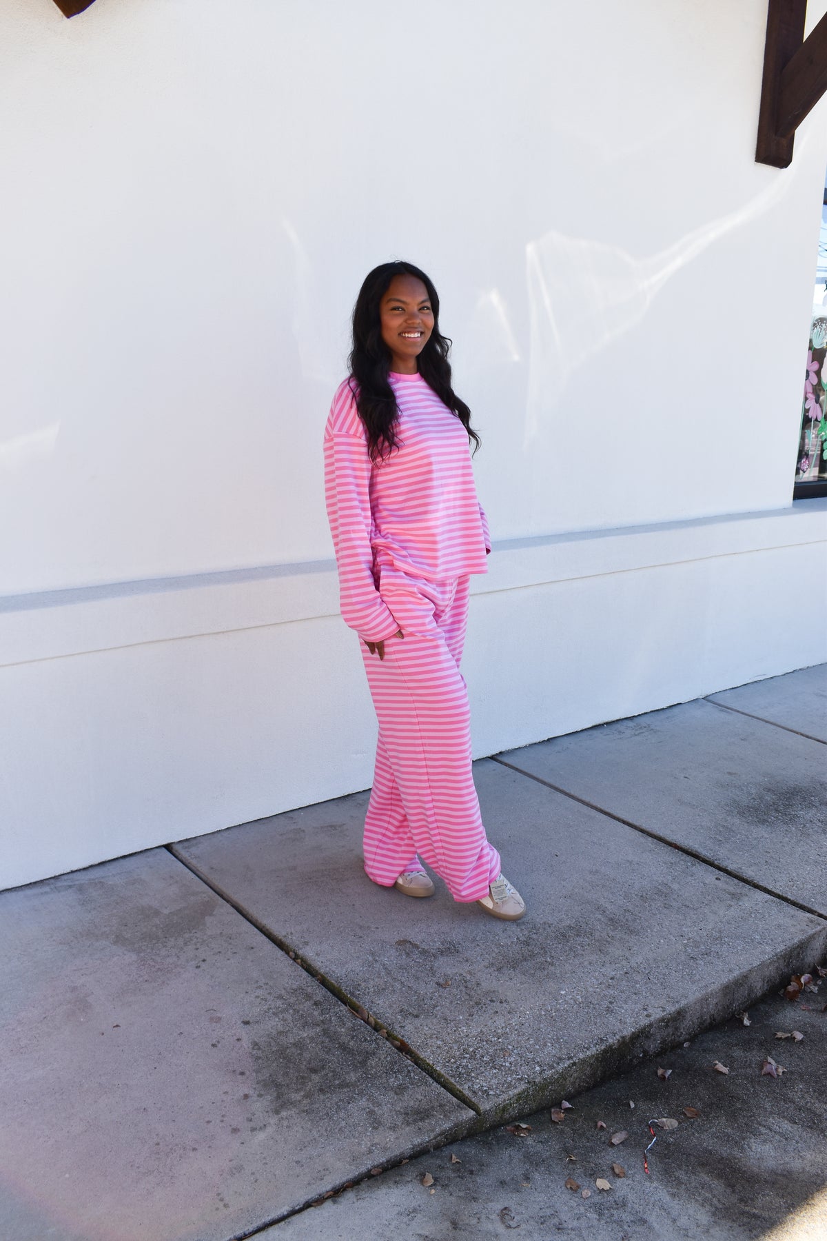 Hot Pink Striped Loungewear Pants