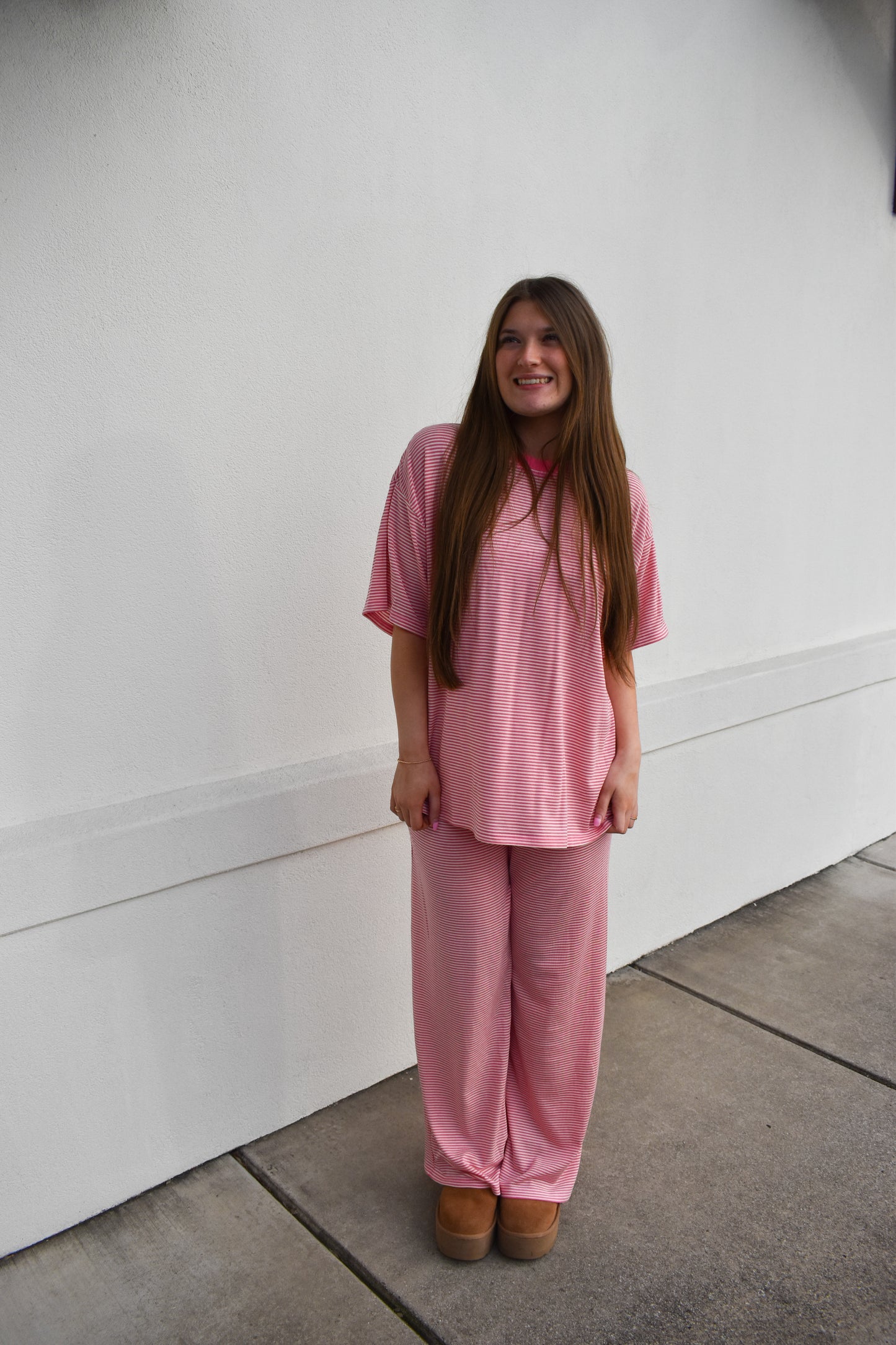 Bubblegum Stripe Short Sleeve Top