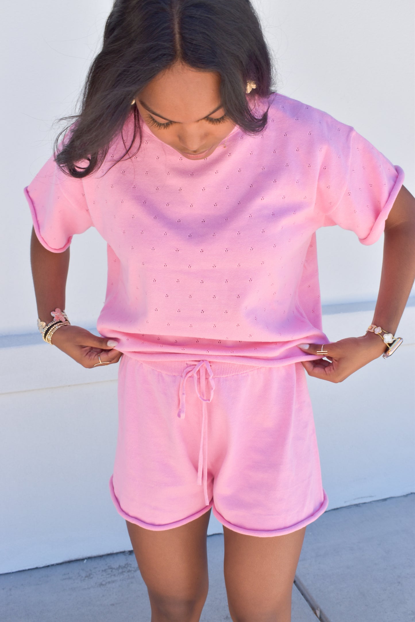 Pink Pointelle Set