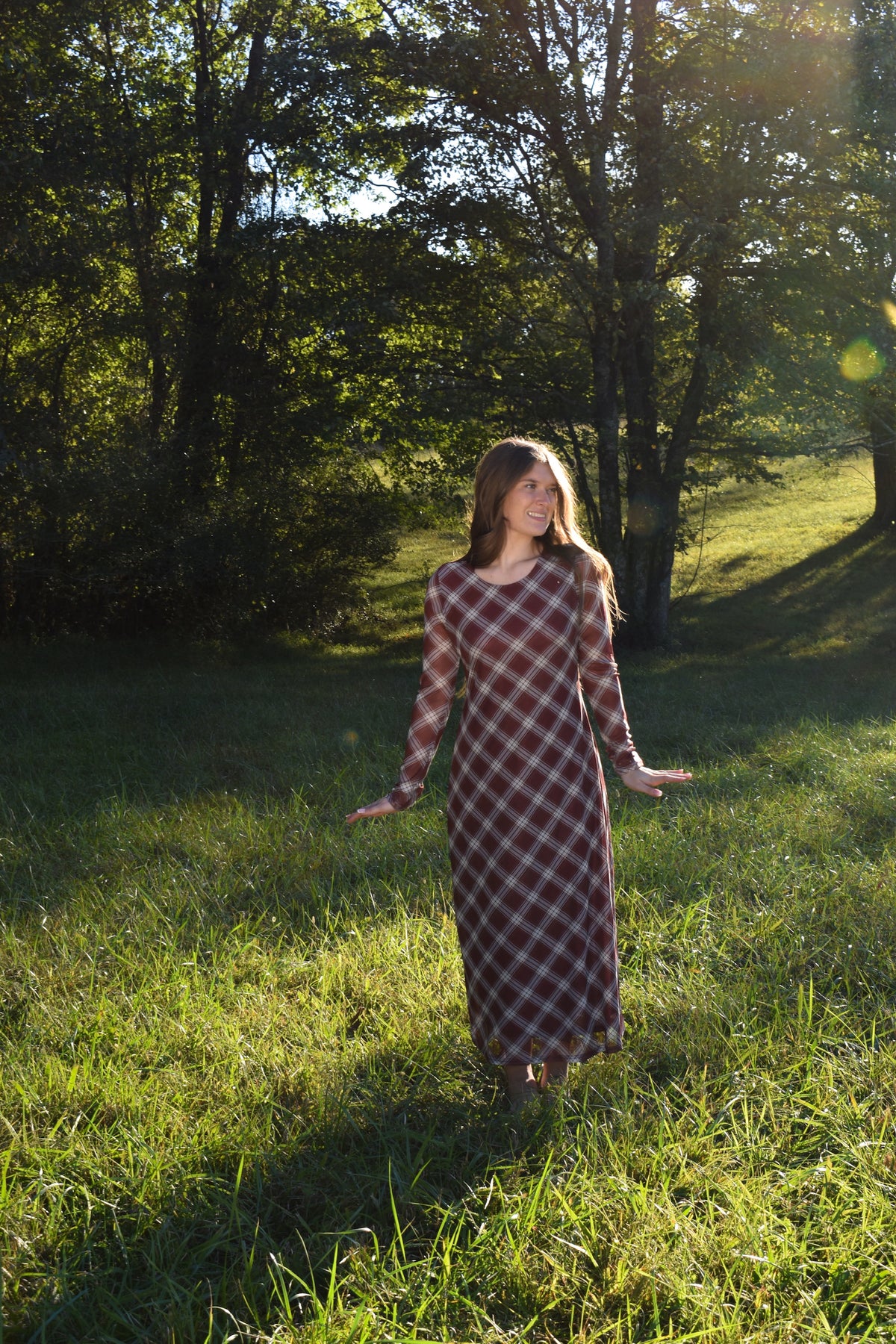 The Willow Plaid Maxi Dress