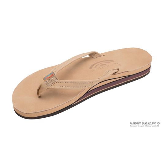 “Rainbow” Sierra Brown Narrow Strap Flip Flops