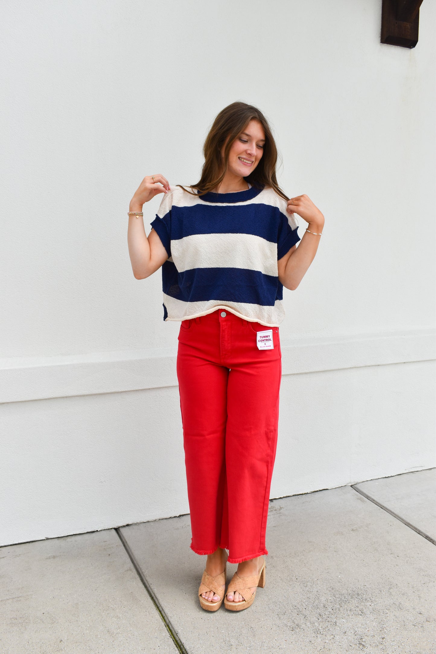 Open Back Stripe Sweater