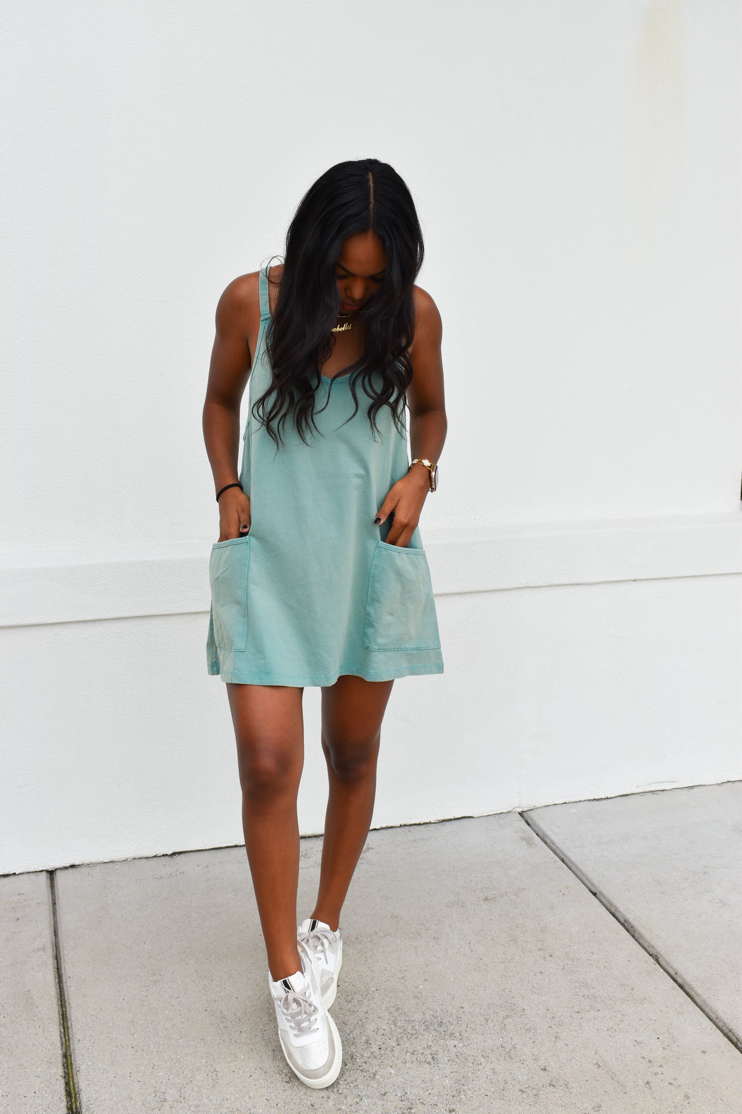 Mini Dress W/ Built in Romper Lining: Teal
