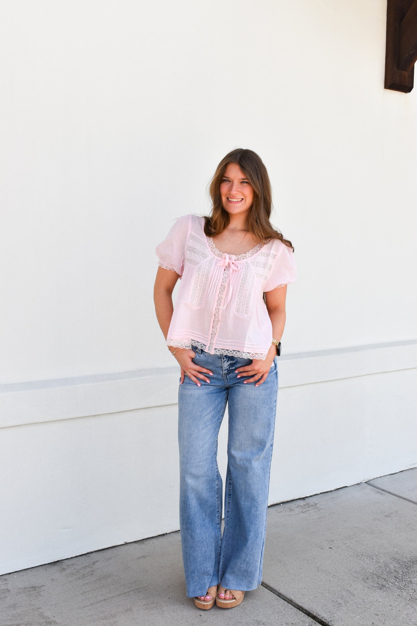 Lace & Lovely Top: Pink
