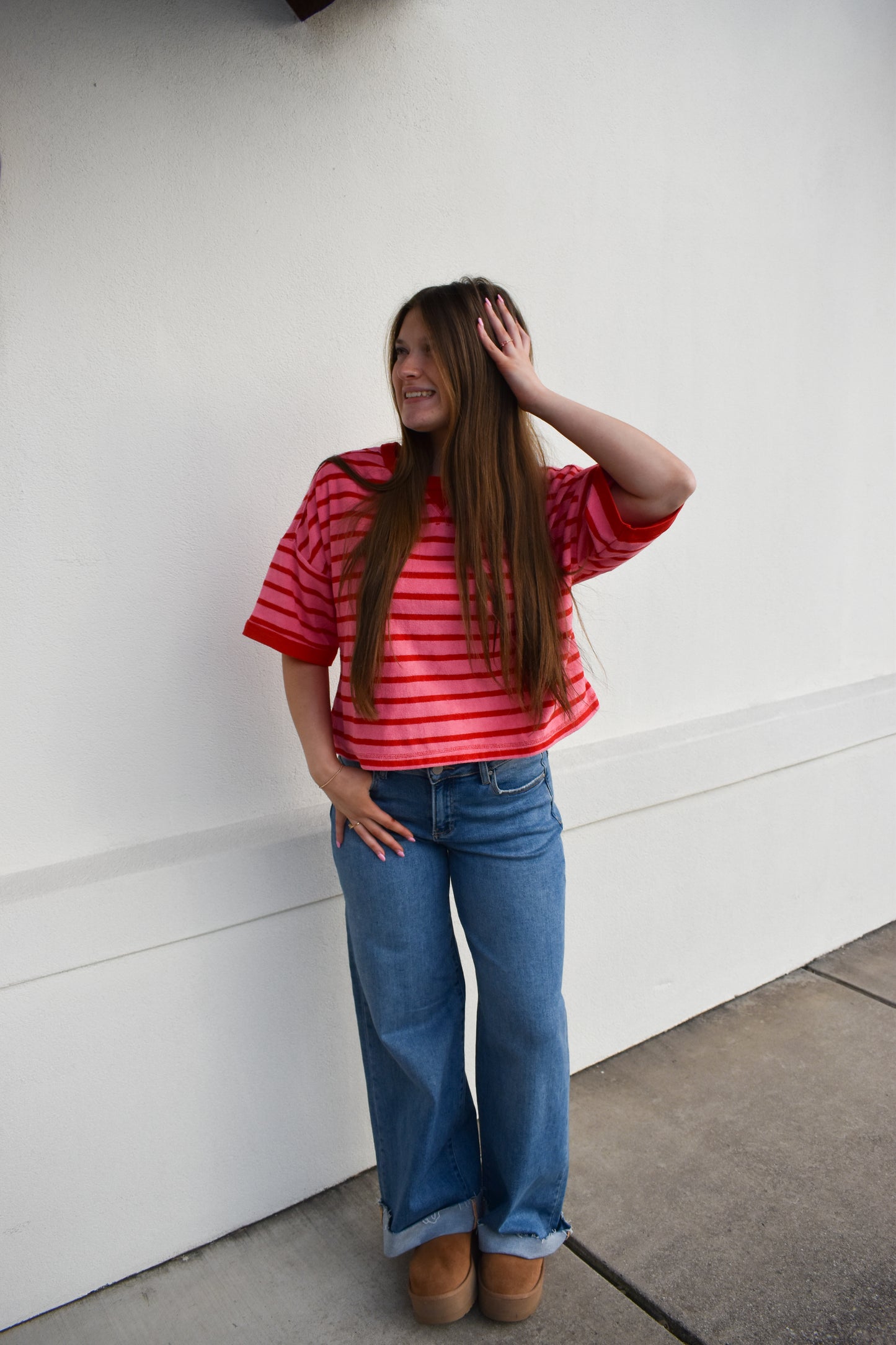 Oversized Stripe Comfy Knit Top